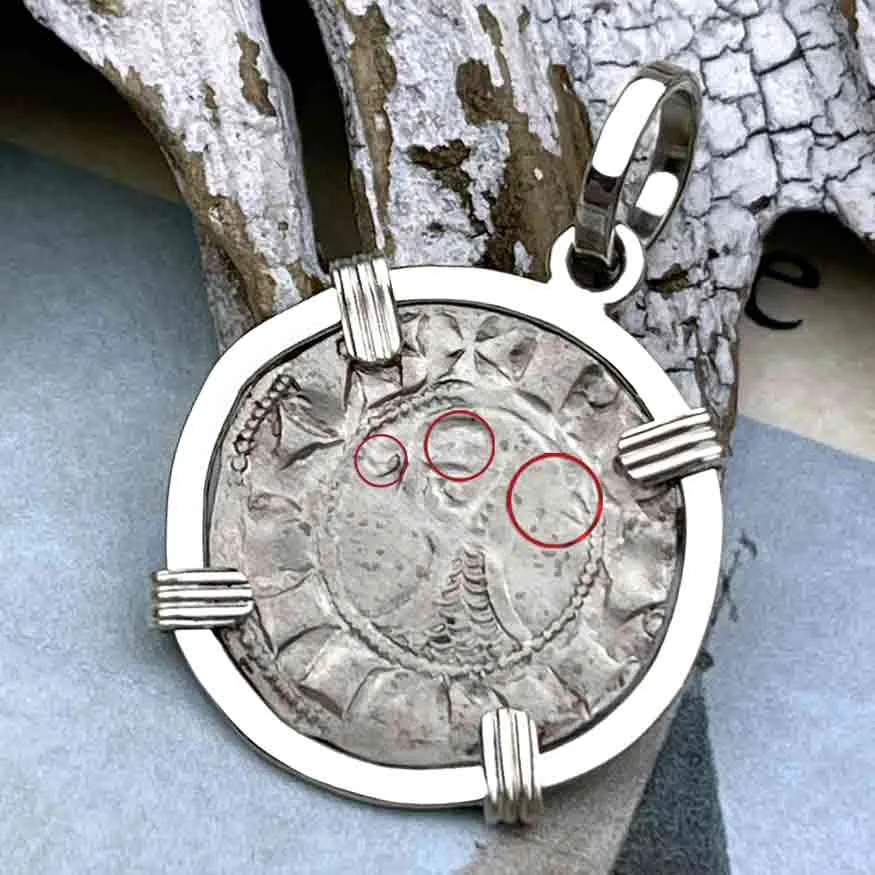 Templar Knights Era Antioch Crusader Medieval Silver Denier "Helmet Head" Coin of the Crusades Sterling Silver Pendant | Artifact #8919