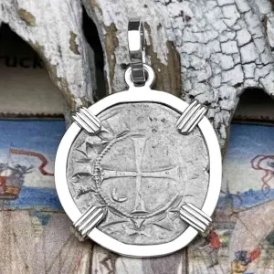 Templar Knights Era Antioch Crusader Medieval Silver Denier "Helmet Head" Coin of the Crusades Sterling Silver Pendant | Artifact #8922