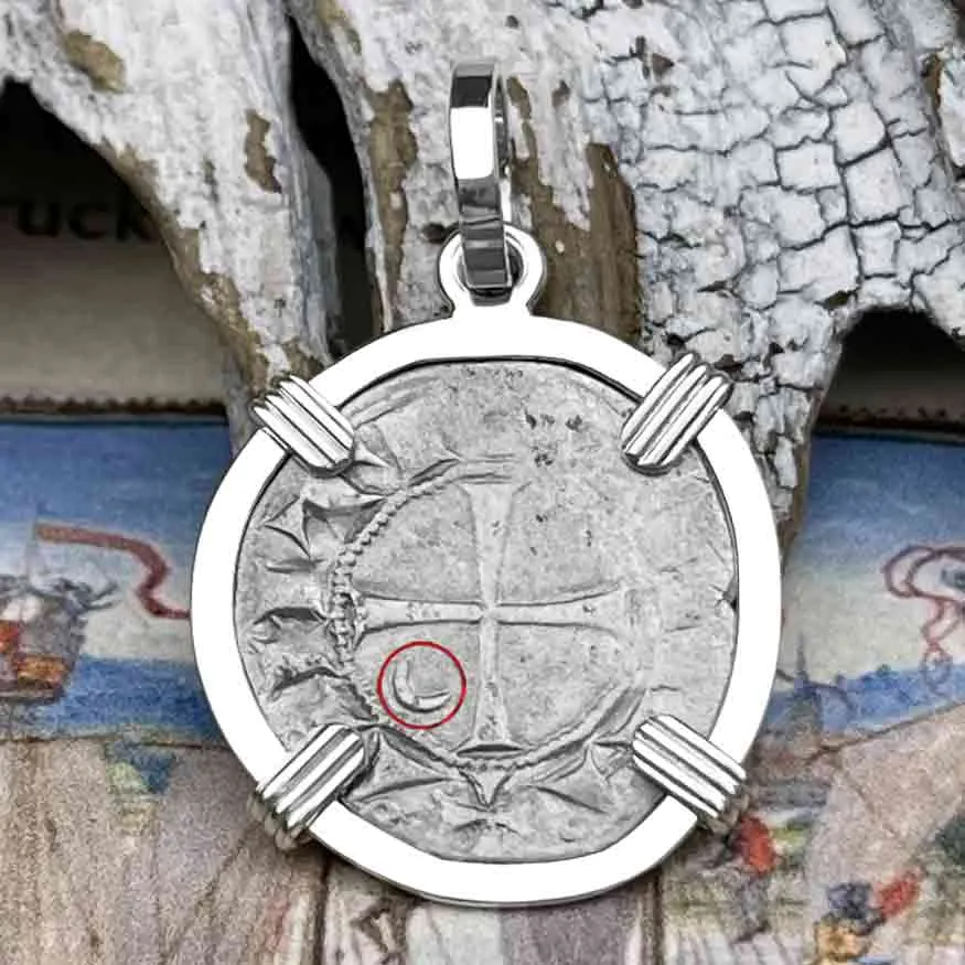 Templar Knights Era Antioch Crusader Medieval Silver Denier "Helmet Head" Coin of the Crusades Sterling Silver Pendant | Artifact #8922