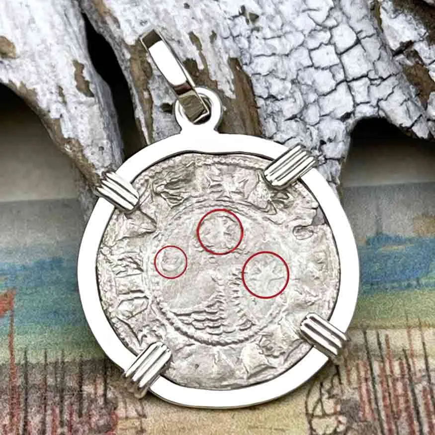 Templar Knights Era Antioch Crusader Medieval Silver Denier "Helmet Head" Coin of the Crusades Sterling Silver Pendant | Artifact #8923