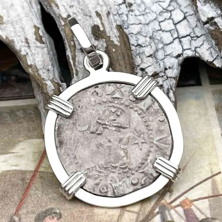 Templar Knights Era Antioch Crusader Medieval Silver Denier "Helmet Head" Coin of the Crusades Sterling Silver Pendant | Artifact #8924