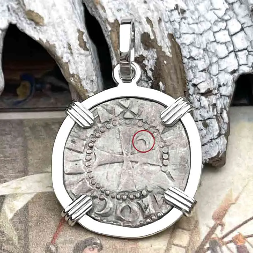 Templar Knights Era Antioch Crusader Medieval Silver Denier "Helmet Head" Coin of the Crusades Sterling Silver Pendant | Artifact #8924