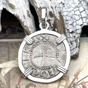 Templar Knights Era Antioch Crusader Medieval Silver Denier "Helmet Head" Coin of the Crusades Sterling Silver Pendant | Artifact #8924