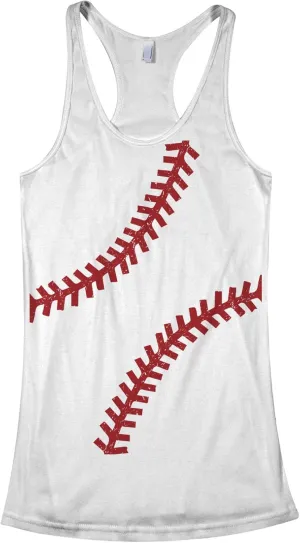 Threadrock Women's Baseball or Softball Seams Racerback Tank Top
