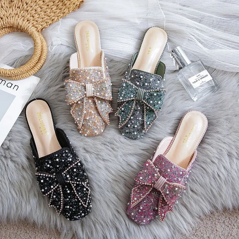 vanccy Wedding Shoes Rhinestone Flat Bling diamonds bridal Flat