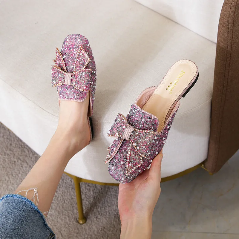 vanccy Wedding Shoes Rhinestone Flat Bling diamonds bridal Flat