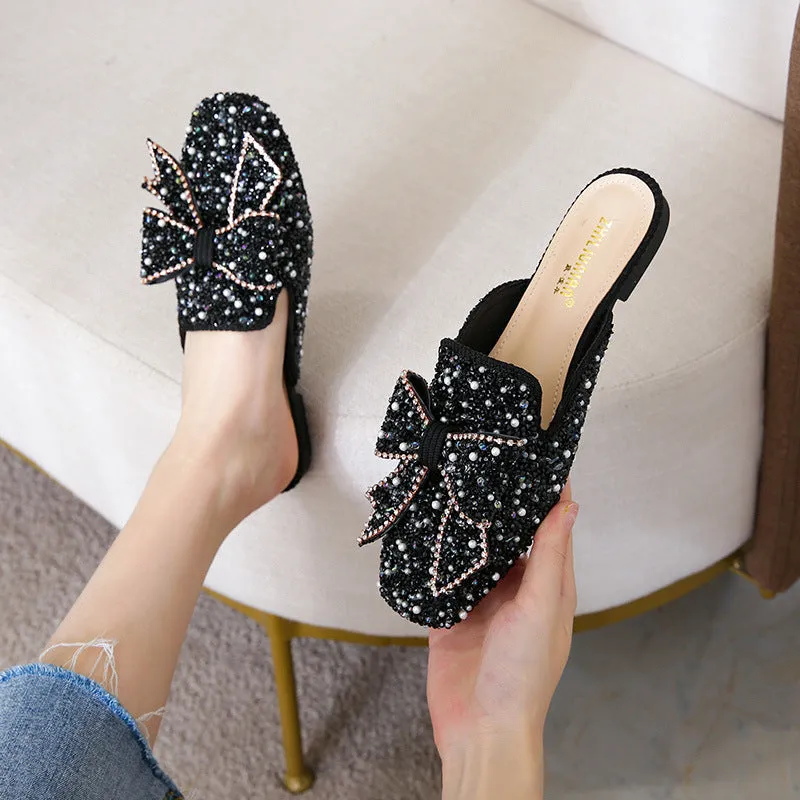 vanccy Wedding Shoes Rhinestone Flat Bling diamonds bridal Flat