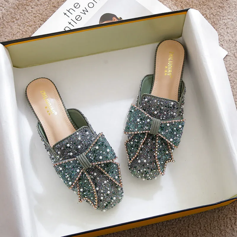 vanccy Wedding Shoes Rhinestone Flat Bling diamonds bridal Flat