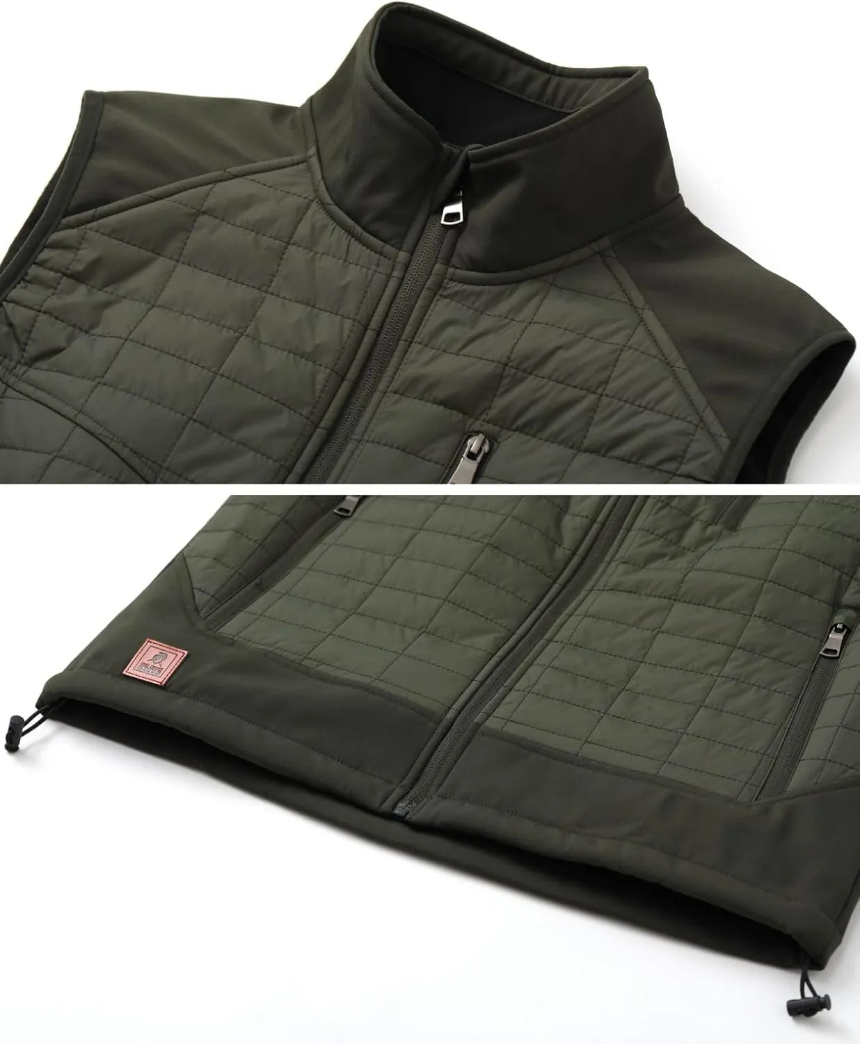 Vcansion Men's Lightweight Fleece Lined Puffer Vest Softshell Outerwear Sleeveless Jacket for Hiking Travel Golf