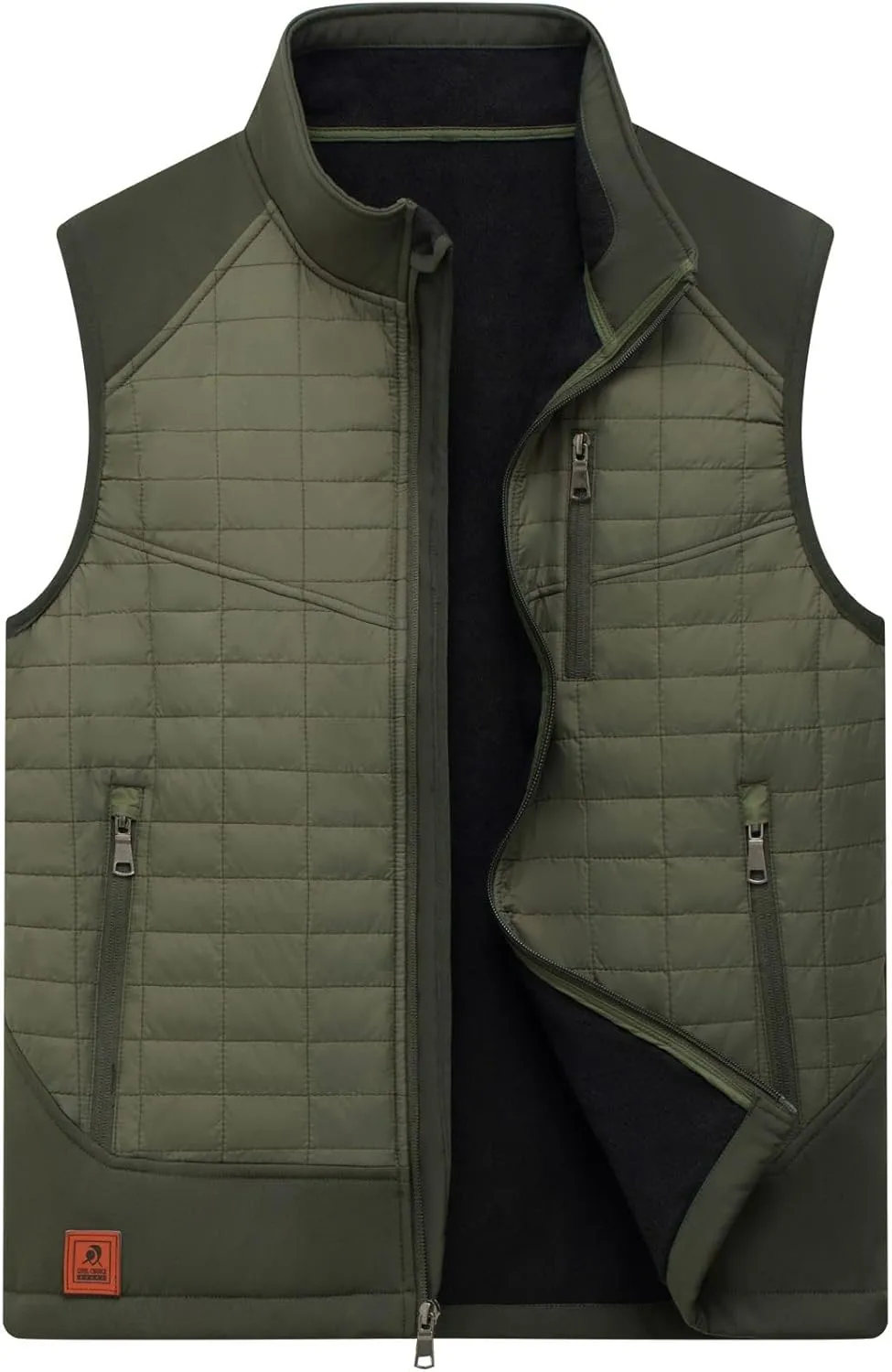 Vcansion Men's Lightweight Fleece Lined Puffer Vest Softshell Outerwear Sleeveless Jacket for Hiking Travel Golf