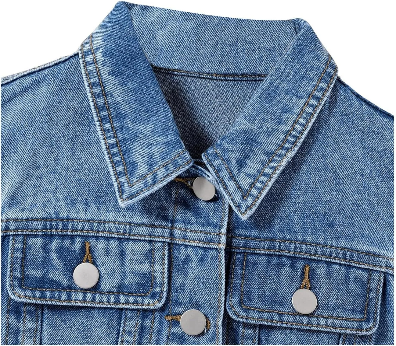 Verdusa Girl's Denim Vest Button Down Fashion Sleeveless Jean Jacket Cute Crop Tops
