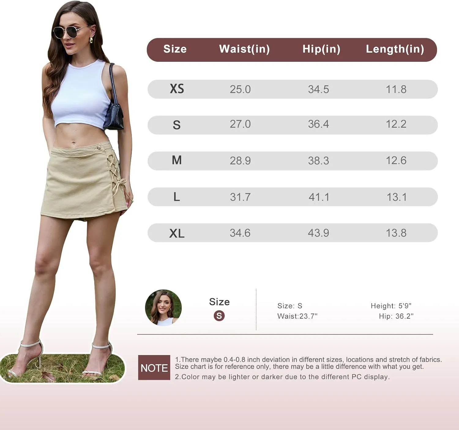 VIPONES Skorts Skirts for Women Denim Mini Skirt Tie Side Low Waisted Jean Shorts Stretchy