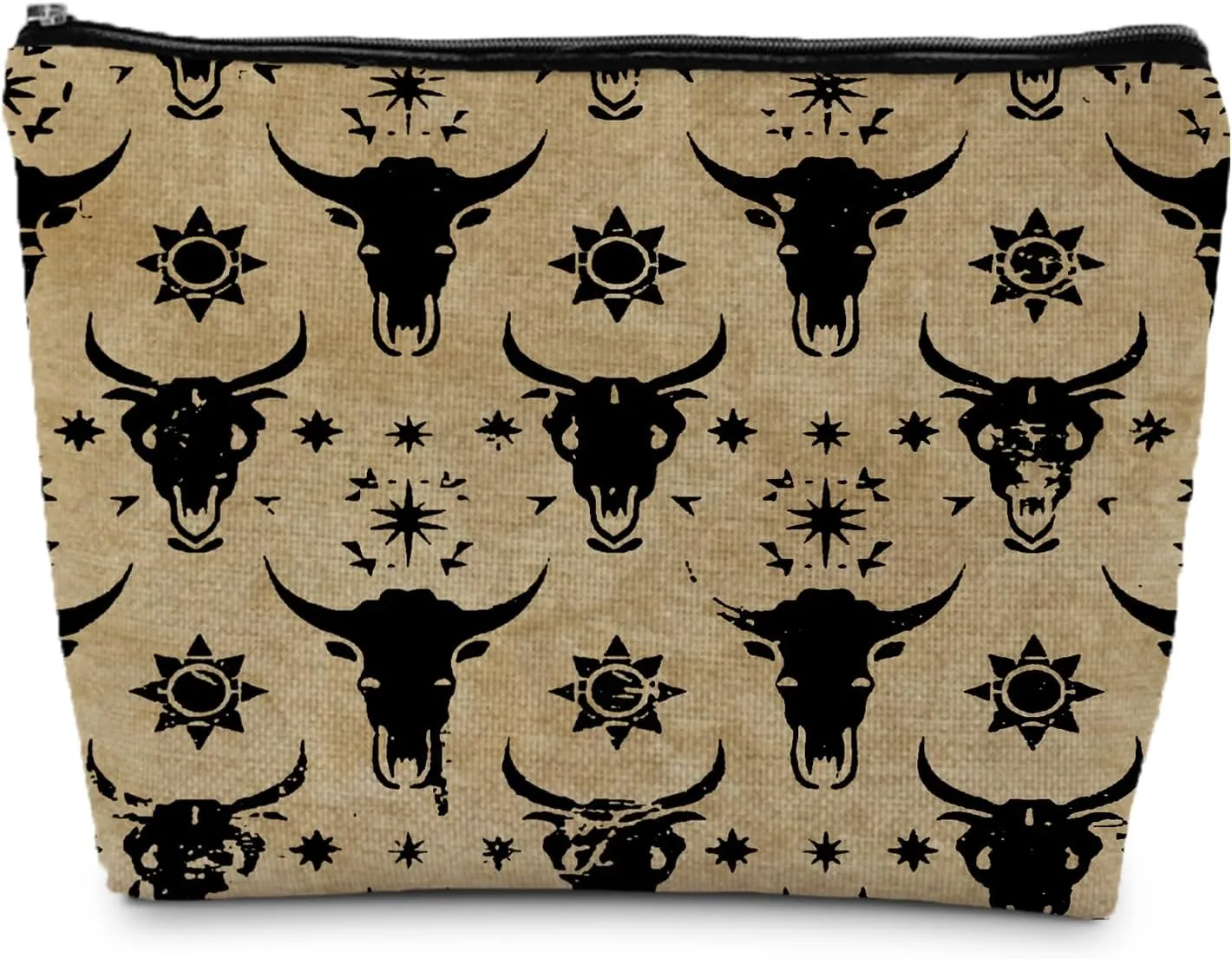 Western Makeup Bags, Vintage Western Bull Skull Cosmetic Bag Toiletry Bag, Cow Makeup Bag, Western Stuff, Western Gifts for Women, Cowgirl Gifts, Western Makeup Pouch