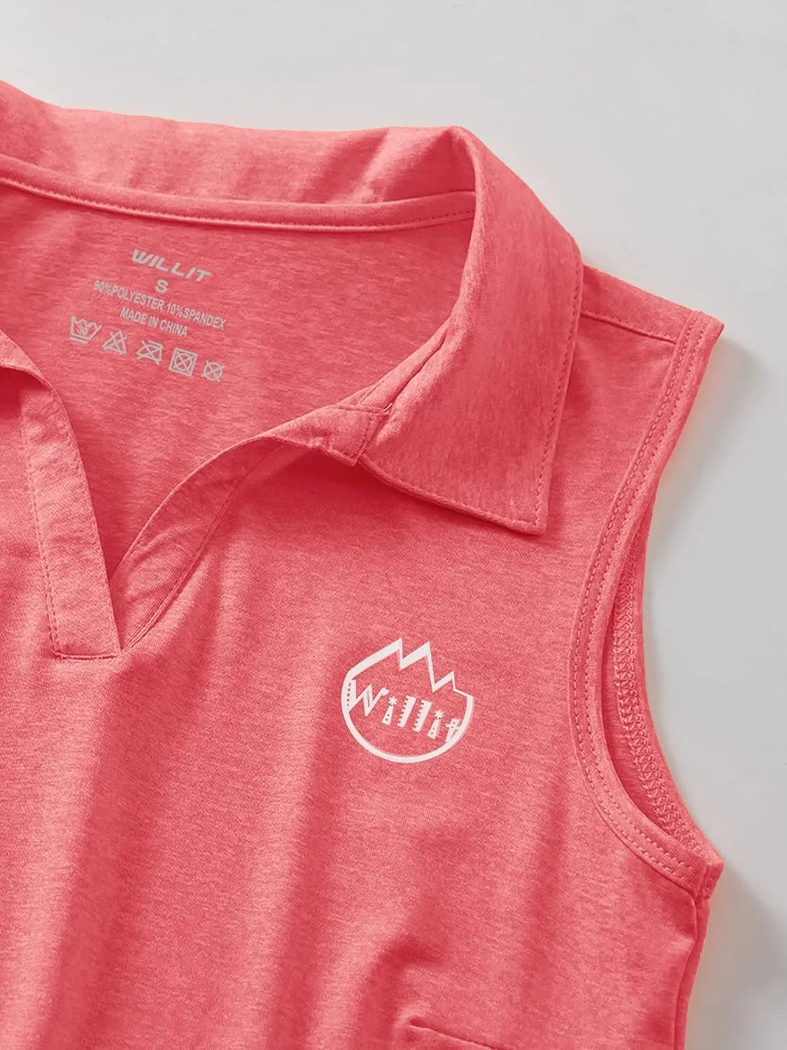 Willit Girls' Sleeveless Polo Shirts Golf Tennis Polo Lightweight Shirts Quick Dry
