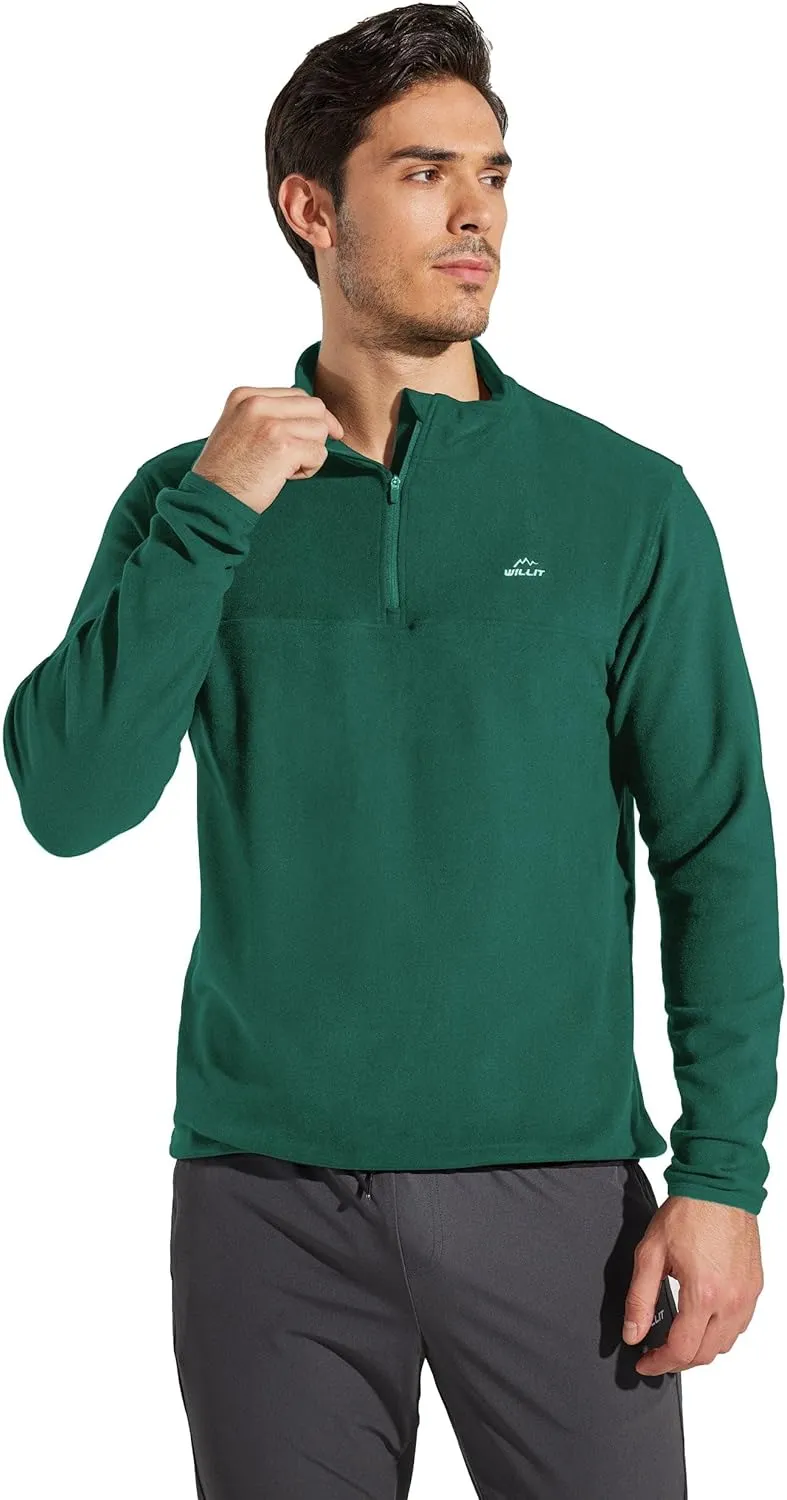 Willit Men's Fleece Pullover Winter Shirts Long Sleeve Quarter Zip Cold Weather Golf Hiking Casual Warm Shirts