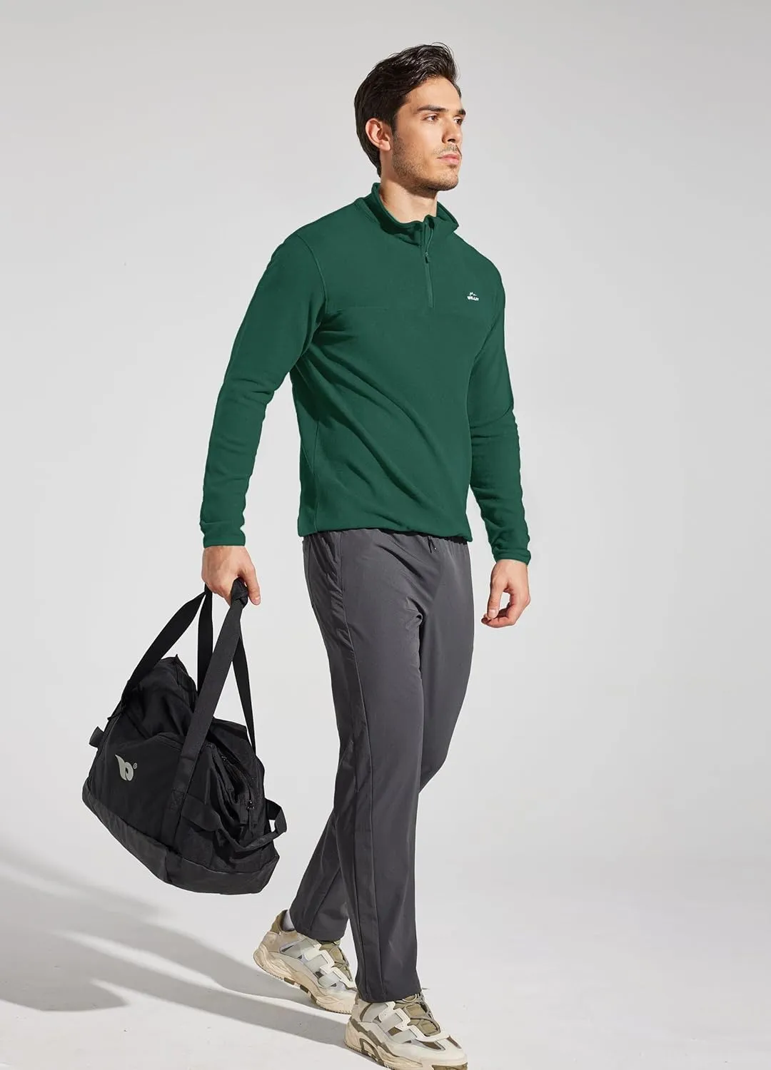 Willit Men's Fleece Pullover Winter Shirts Long Sleeve Quarter Zip Cold Weather Golf Hiking Casual Warm Shirts