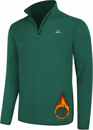Willit Men's Fleece Pullover Winter Shirts Long Sleeve Quarter Zip Cold Weather Golf Hiking Casual Warm Shirts