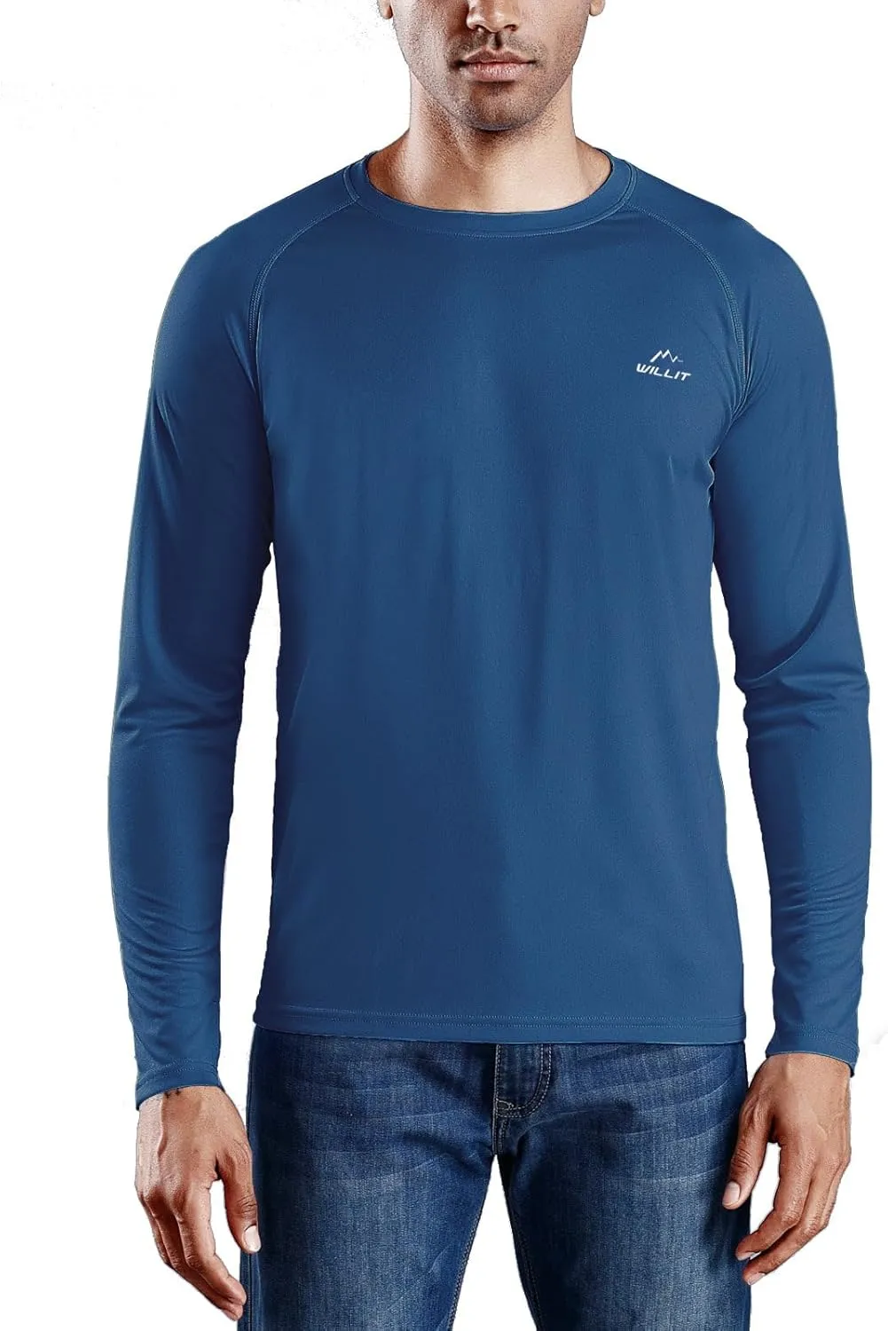 Willit Men's Rash Guard Swim Shirts UPF 50  Long Sleeve Shirts Sun Protection SPF Hiking Fishing UV Shirt