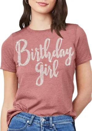 Womens Birthday Shirts Bedazzled - Real Rhinestone Birthday Tees - Birthday Gifts for Women