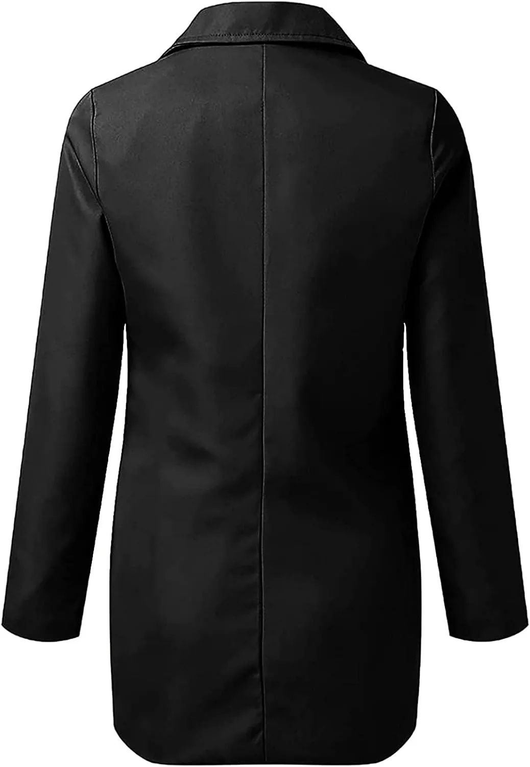 Womens Casual Blazer Fall Windproof Coat Solid Business Suit Work Office Jacket with Pocket Cardigans Plus Size Outwear