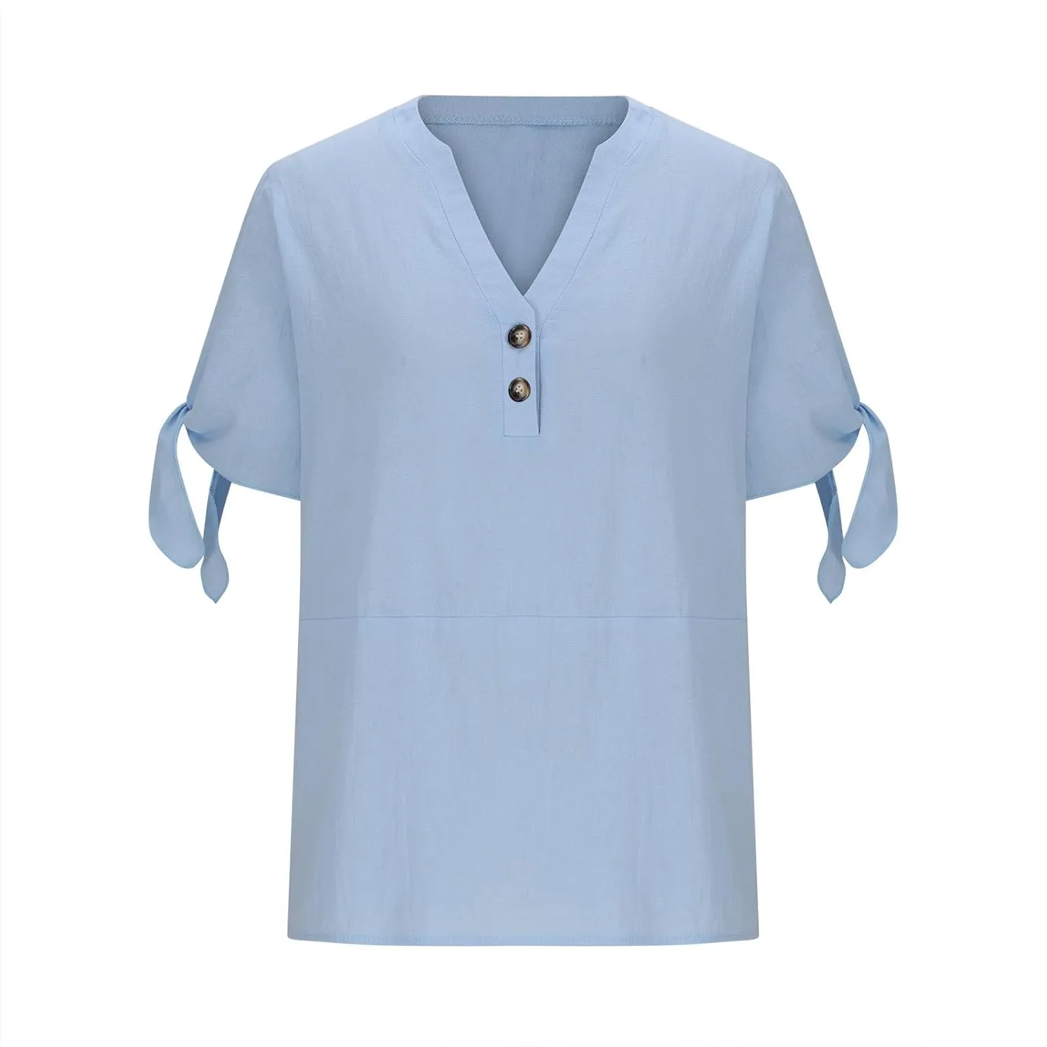 Women's Cotton Linen Shirt Fashion Belted Short Sleeve Tops Summer Loose Button Blouses Beach Vacation Clothes 2025