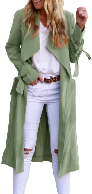 Women's Long Sleeve Open Front Casual Jackets Trendy Lapel Collar Lightweight Blazer