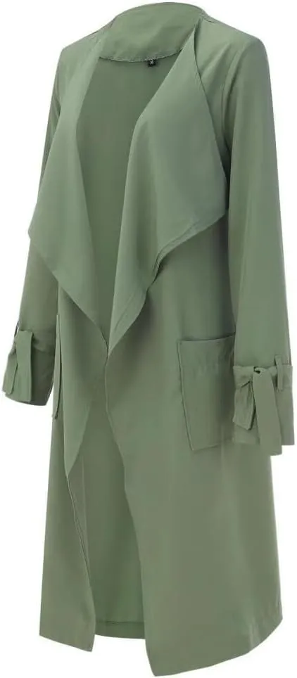 Women's Long Sleeve Open Front Casual Jackets Trendy Lapel Collar Lightweight Blazer