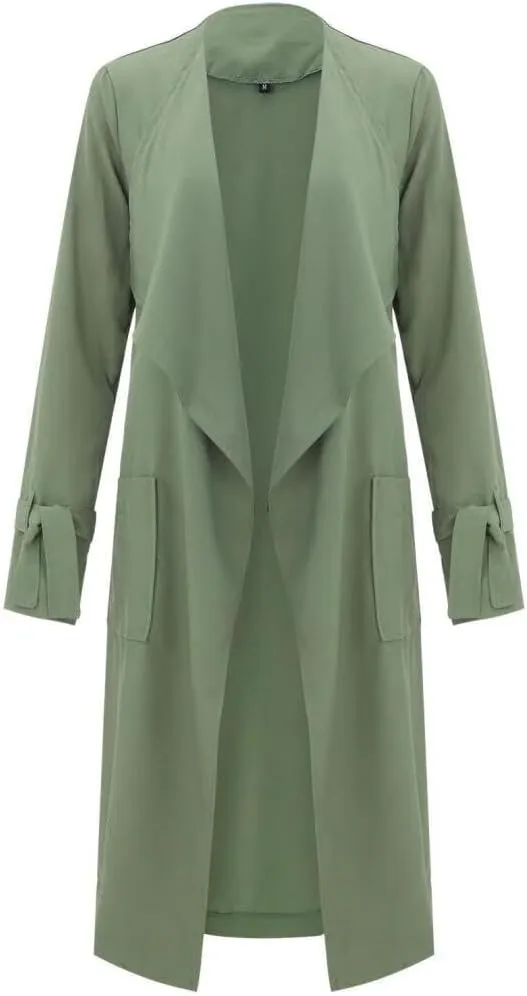 Women's Long Sleeve Open Front Casual Jackets Trendy Lapel Collar Lightweight Blazer