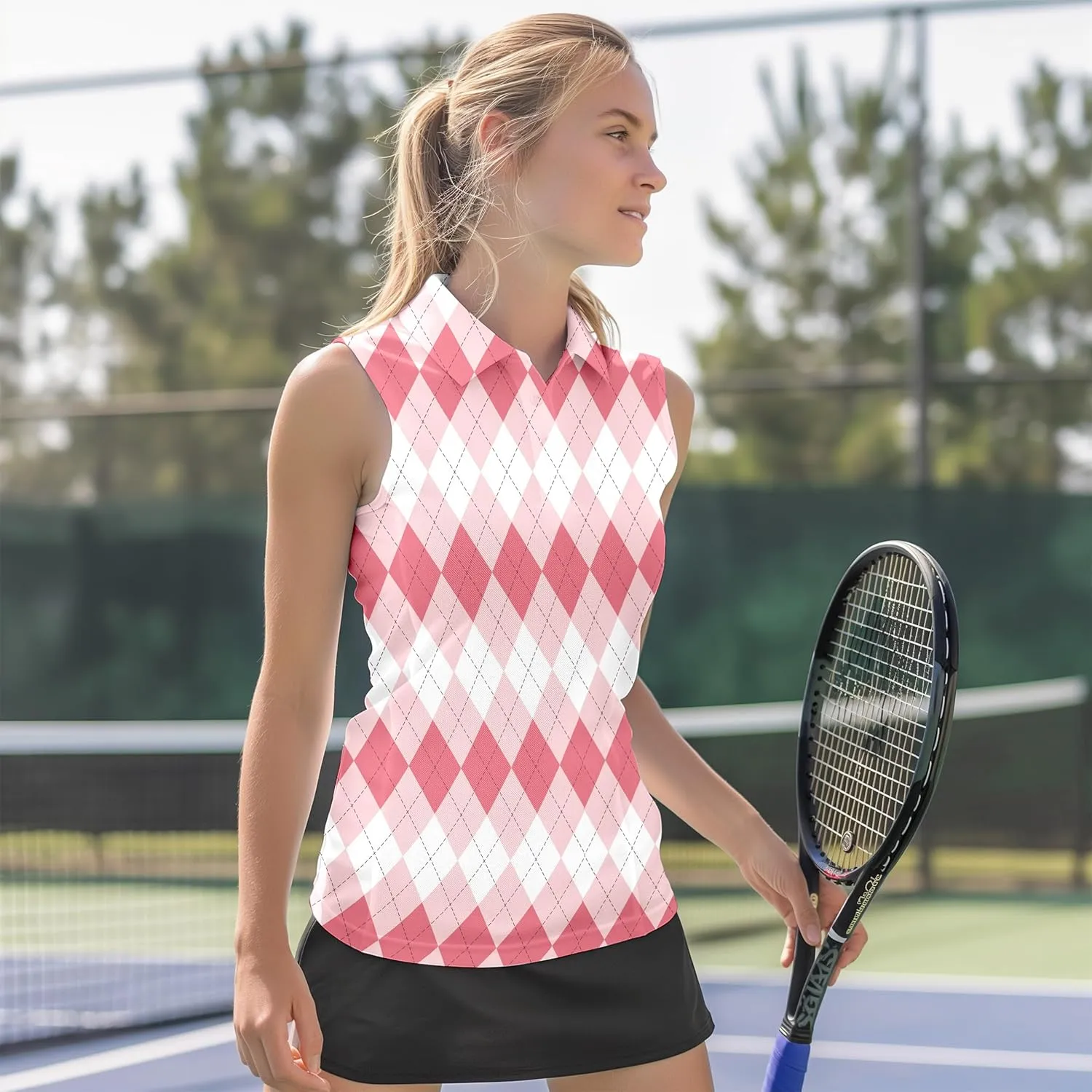 Women's Sleeveless Golf Shirts Funny Golf Shirts for Women Outfits Womens Golf Apparel Suitable for Yoga Tennis