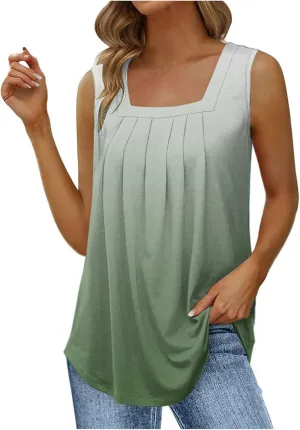 Womens Tank Tops Camisole Cami Top Casual Flowy Summer Sleeveless Tunic Tshirts Cami Vest Ruched Tops Hide Belly Tops