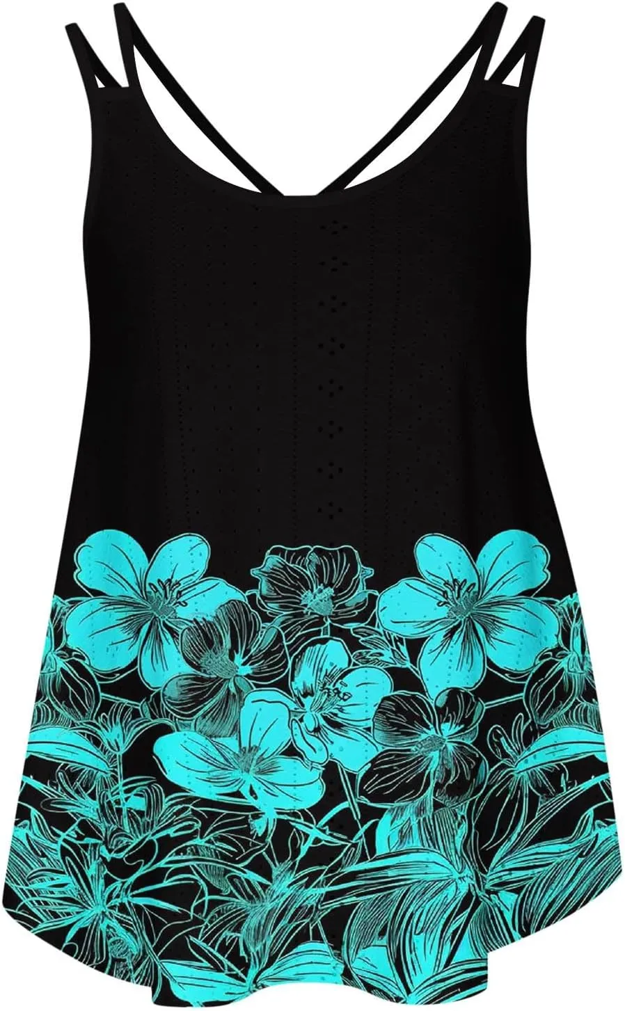 Womens Tank Tops Spaghetti Strap Camisoles Casual Summer Eyelet Shirts Sleeveless Blouses V Neck Cute Tunic Tops