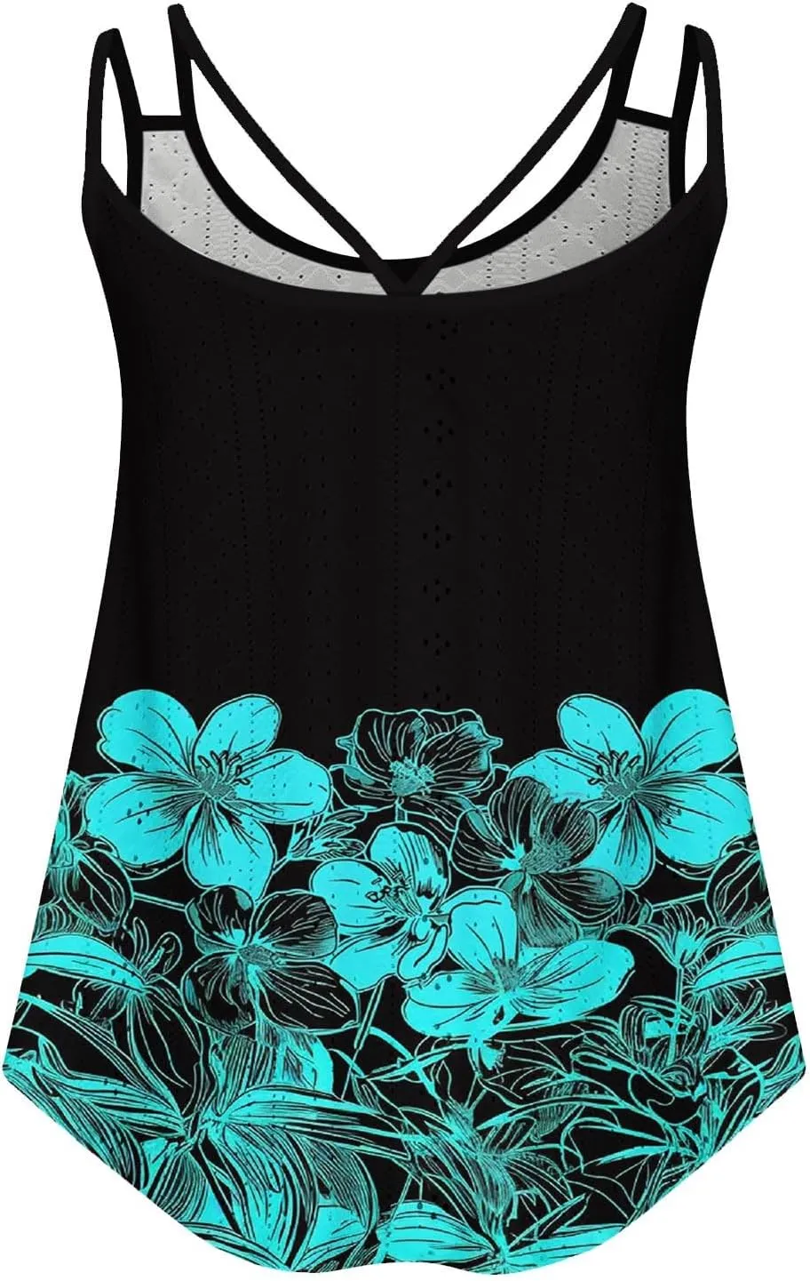Womens Tank Tops Spaghetti Strap Camisoles Casual Summer Eyelet Shirts Sleeveless Blouses V Neck Cute Tunic Tops