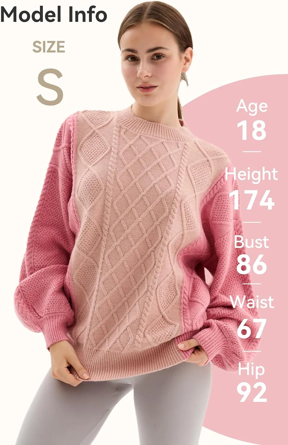 Women's Waffle Knit Sweater - Thermal Lantern Sleeve Pullover, Fall Winter Spring Layering Essential