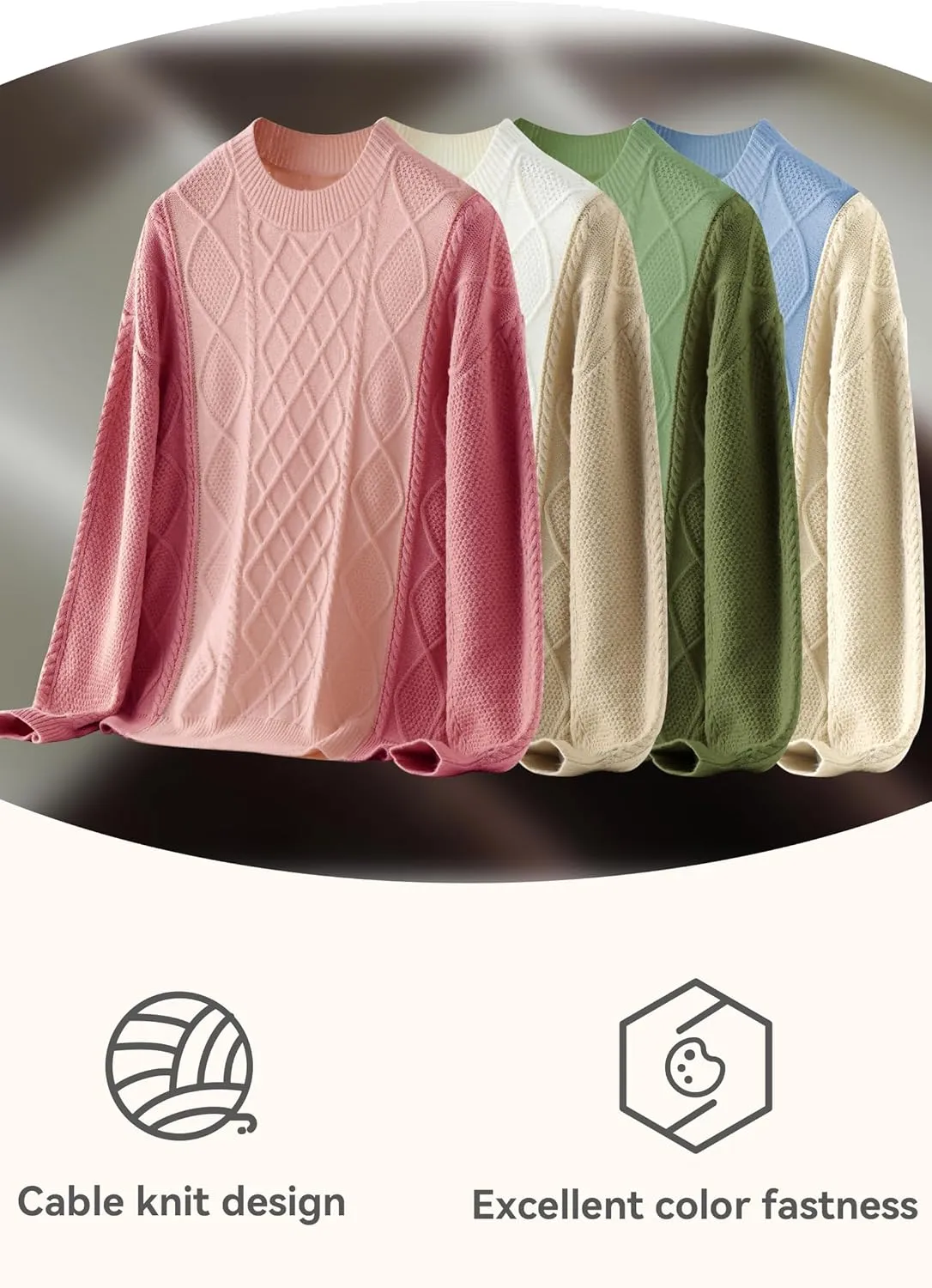 Women's Waffle Knit Sweater - Thermal Lantern Sleeve Pullover, Fall Winter Spring Layering Essential