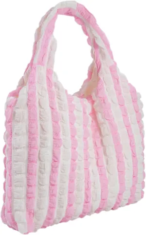 Women's Wave Cloud Canvas Tote Bag - Boho Lightweight Beach Bag for Everyday Casual Style