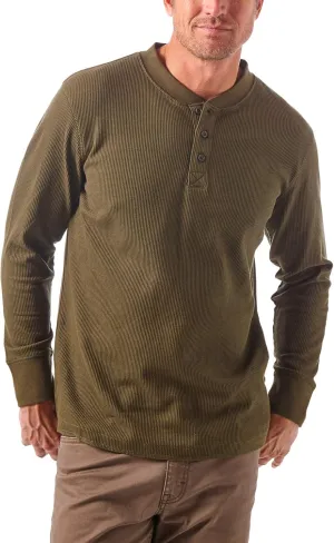 Wrangler Authentics Men's Long Sleeve Waffle Henley