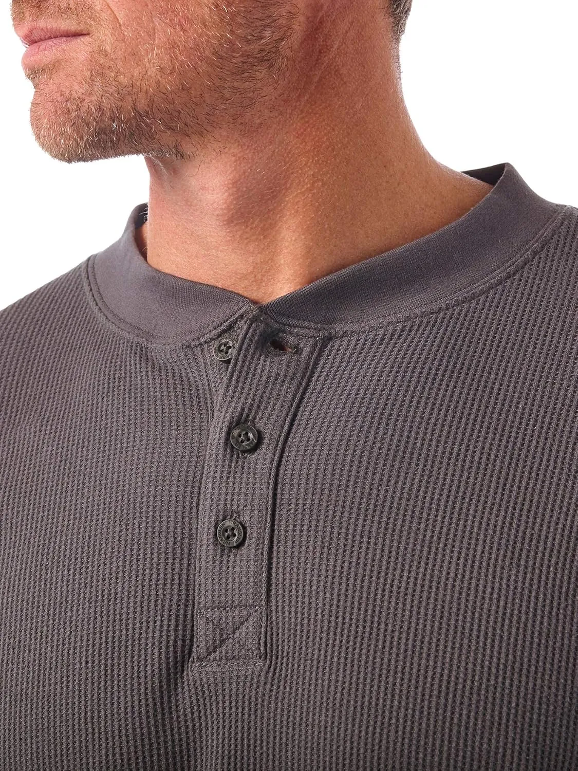 Wrangler Authentics Men's Long Sleeve Waffle Henley
