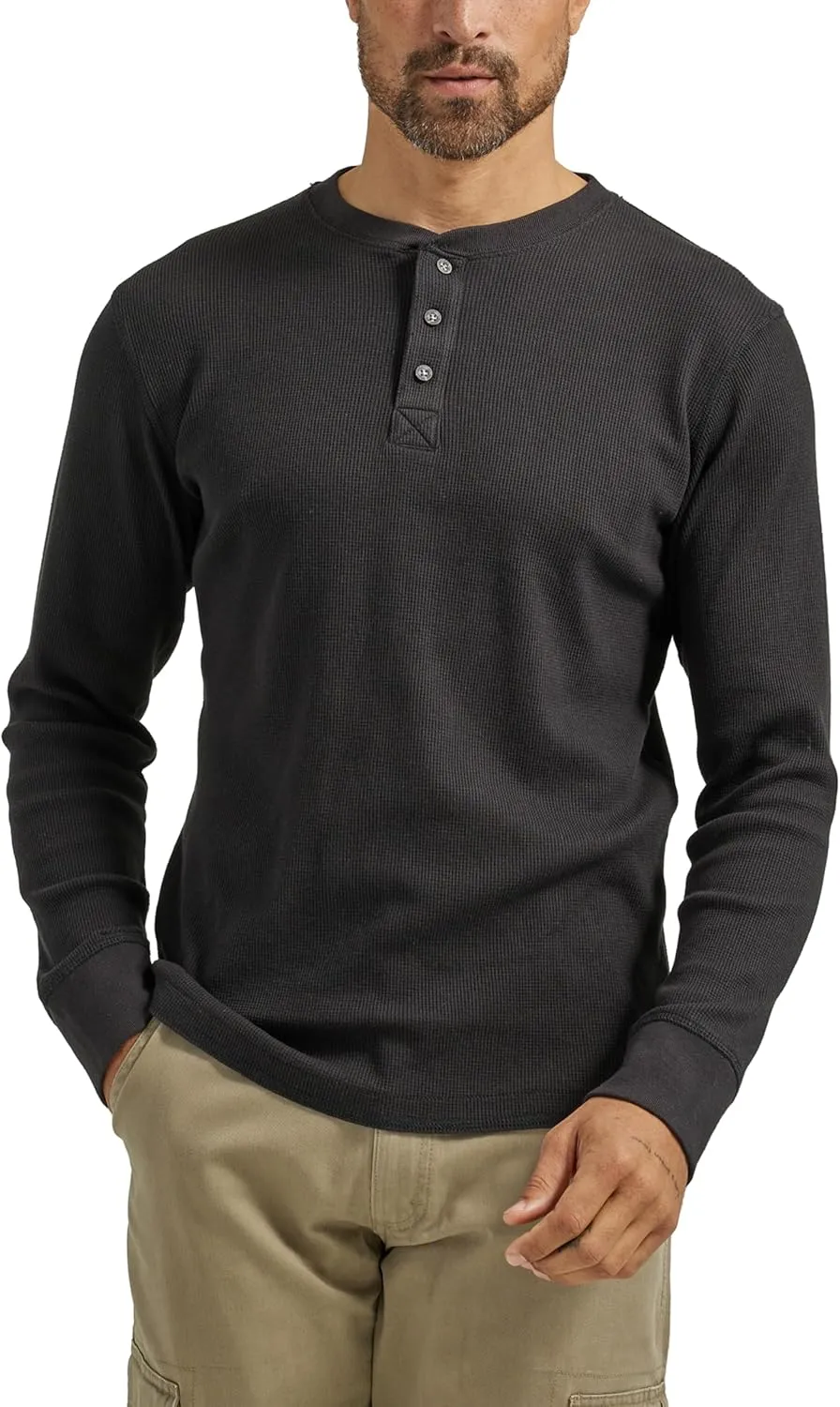 Wrangler Authentics Men's Long Sleeve Waffle Henley