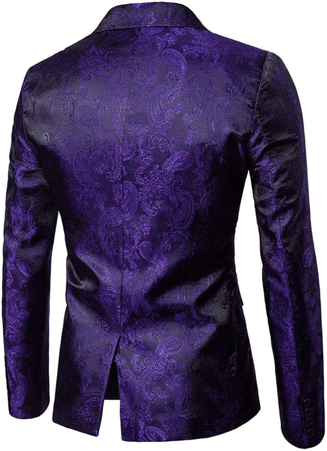 WUAI-Men Casual Suit Blazer Jackets Lightweight Tailored One Button Work Business Sport Coat Outwear Tops