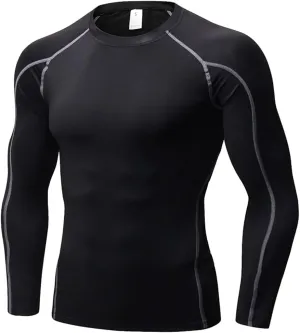 Yuerlian Men's Compression Shirts Long Sleeve Workout Gym T-Shirt Athletic Top Cool Dry Sports Baselayer Undershirts