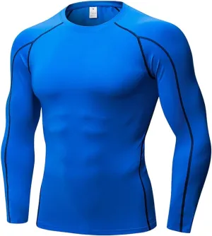 Yuerlian Men's Compression Shirts Long Sleeve Workout Gym T-Shirt Athletic Top Cool Dry Sports Baselayer Undershirts