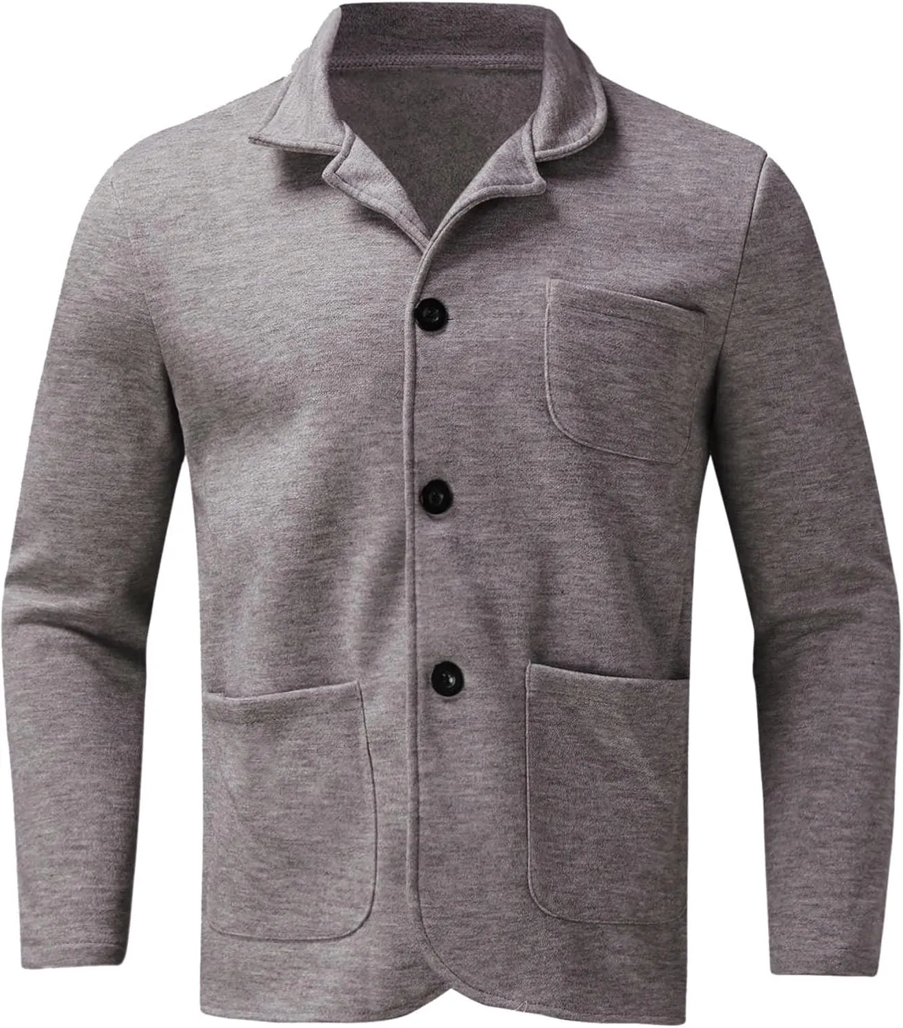 ZYXTIM Men's Casual Blazer Wool Cardigan Jacket Shawl Collar Button Down Lightweight Fall Coat Office Travel Classic Jacket